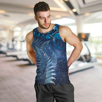 Matariki New Zealand Maori Silver Fern Men Tank Top Galaxy Blue Sky Style LT03 Blue - Polynesian Pride