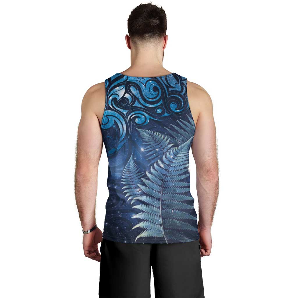 Matariki New Zealand Maori Silver Fern Men Tank Top Galaxy Blue Sky Style LT03 - Polynesian Pride
