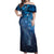 Matariki New Zealand Maori Silver Fern Off Shoulder Maxi Dress Galaxy Blue Sky Style