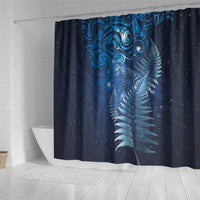 Matariki New Zealand Maori Silver Fern Shower Curtain Galaxy Blue Sky Style LT03 - Polynesian Pride