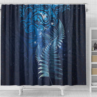 Matariki New Zealand Maori Silver Fern Shower Curtain Galaxy Blue Sky Style LT03 - Polynesian Pride