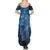 Matariki New Zealand Maori Silver Fern Summer Maxi Dress Galaxy Blue Sky Style