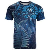 Matariki New Zealand Maori Silver Fern T Shirt Galaxy Blue Sky Style LT03 Blue - Polynesian Pride