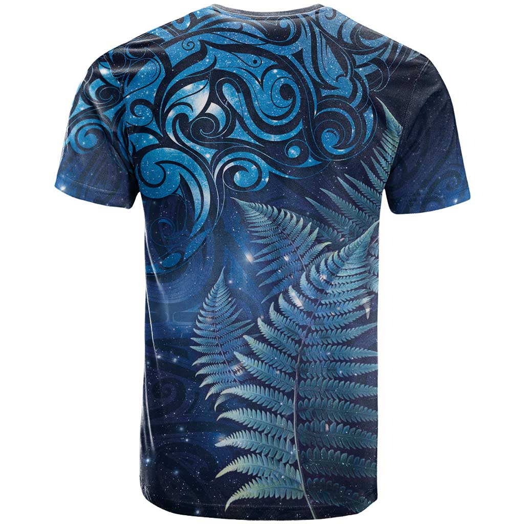 Matariki New Zealand Maori Silver Fern T Shirt Galaxy Blue Sky Style LT03 - Polynesian Pride