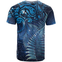 Matariki New Zealand Maori Silver Fern T Shirt Galaxy Blue Sky Style LT03 - Polynesian Pride