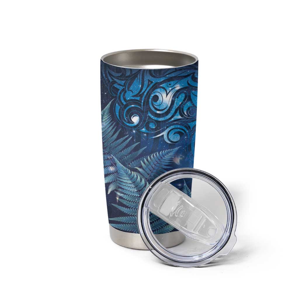Matariki New Zealand Maori Silver Fern Tumbler Cup Galaxy Blue Sky Style LT03 - Polynesian Pride