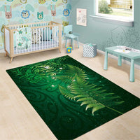 Matariki New Zealand Maori Silver Fern Area Rug Galaxy Green Sky Style LT03 - Polynesian Pride