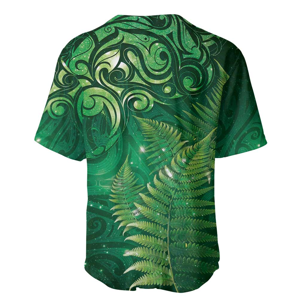 Matariki New Zealand Maori Silver Fern Baseball Jersey Galaxy Green Sky Style LT03 - Polynesian Pride