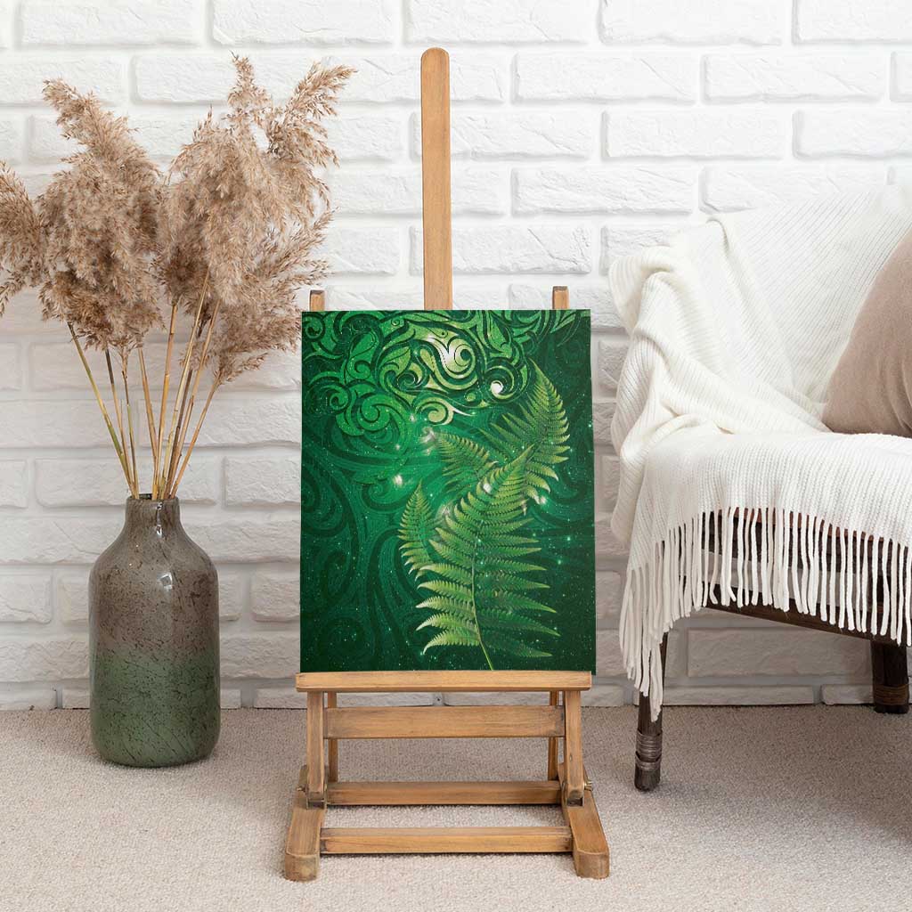 Matariki New Zealand Maori Silver Fern Canvas Wall Art Galaxy Green Sky Style LT03 - Polynesian Pride