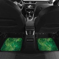 Matariki New Zealand Maori Silver Fern Car Mats Galaxy Green Sky Style LT03 Set 2pcs - Back Green - Polynesian Pride