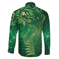 Matariki New Zealand Maori Silver Fern Family Matching Mermaid Dress and Hawaiian Shirt Galaxy Green Sky Style LT03 - Polynesian Pride