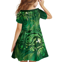 Matariki New Zealand Maori Silver Fern Family Matching Off The Shoulder Long Sleeve Dress and Hawaiian Shirt Galaxy Green Sky Style