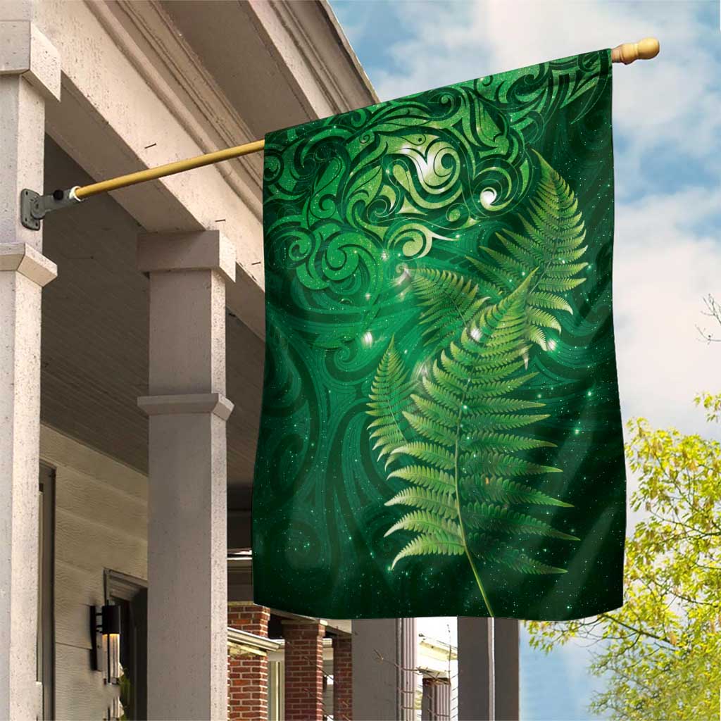 Matariki New Zealand Maori Silver Fern Garden Flag Galaxy Green Sky Style LT03 House Flag Green - Polynesian Pride