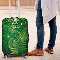 Matariki New Zealand Maori Silver Fern Luggage Cover Galaxy Green Sky Style LT03 Green - Polynesian Pride