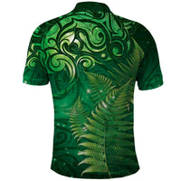 Matariki New Zealand Maori Silver Fern Polo Shirt Galaxy Green Sky Style LT03 - Polynesian Pride