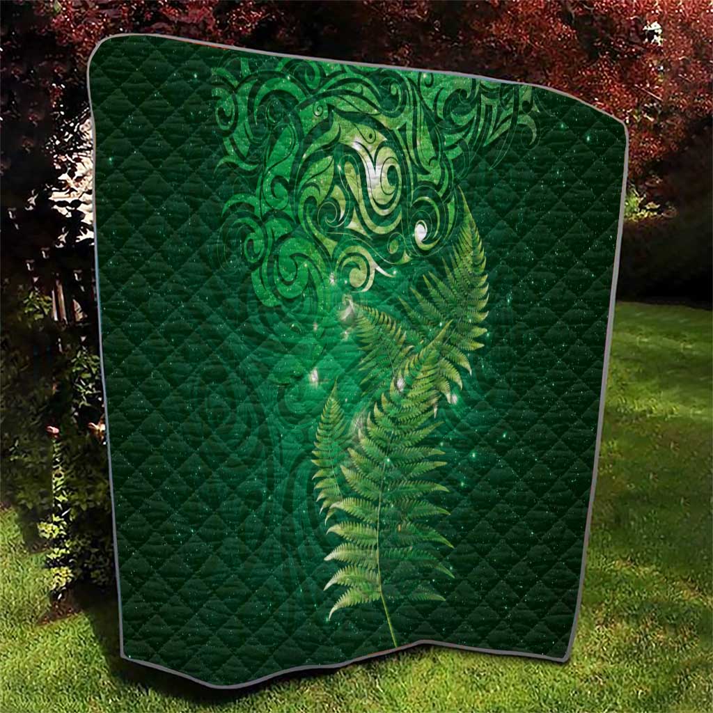 Matariki New Zealand Maori Silver Fern Quilt Galaxy Green Sky Style LT03 - Polynesian Pride