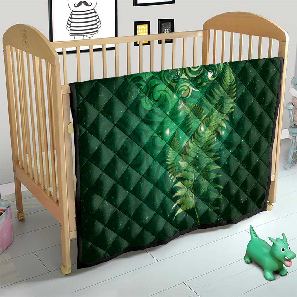 Matariki New Zealand Maori Silver Fern Quilt Galaxy Green Sky Style LT03 - Polynesian Pride