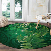 Matariki New Zealand Maori Silver Fern Round Carpet Galaxy Green Sky Style LT03 - Polynesian Pride
