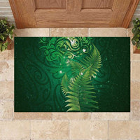 Matariki New Zealand Maori Silver Fern Rubber Doormat Galaxy Green Sky Style LT03 Green - Polynesian Pride