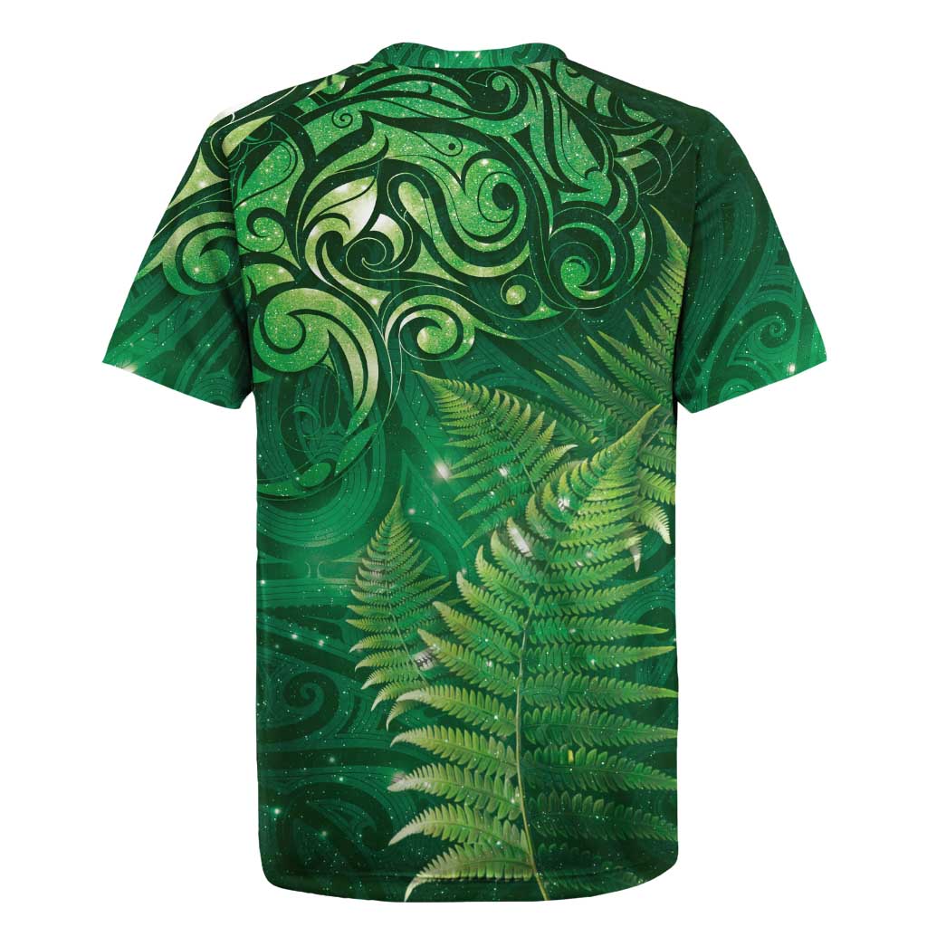 Matariki New Zealand Maori Silver Fern Rugby Jersey Galaxy Green Sky Style LT03 - Polynesian Pride