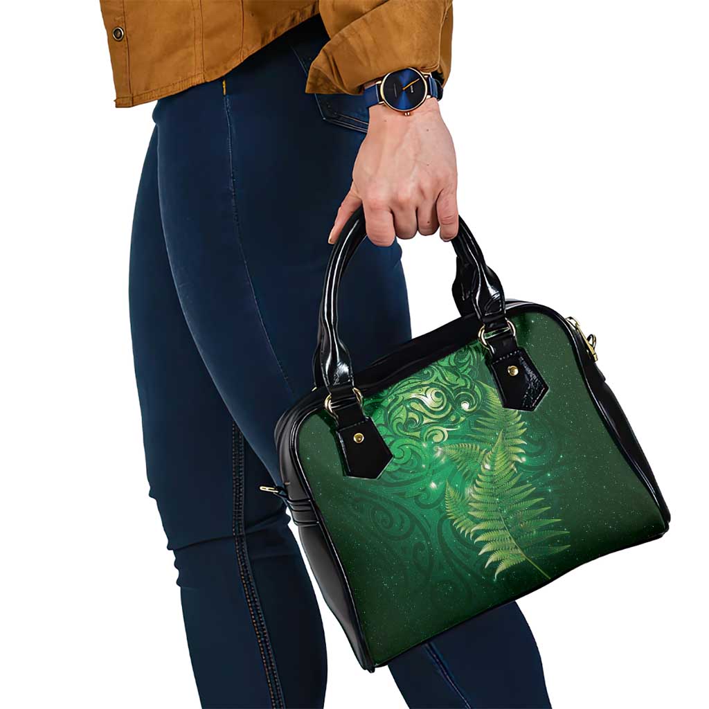 Matariki New Zealand Maori Silver Fern Shoulder Handbag Galaxy Green Sky Style LT03 - Polynesian Pride