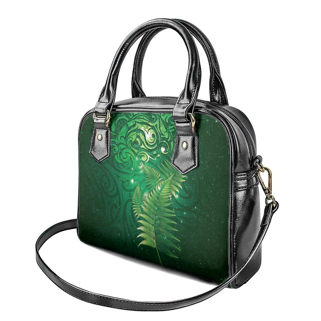 Matariki New Zealand Maori Silver Fern Shoulder Handbag Galaxy Green Sky Style LT03 - Polynesian Pride