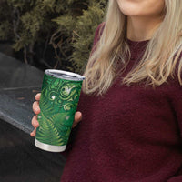 Matariki New Zealand Maori Silver Fern Tumbler Cup Galaxy Green Sky Style LT03 - Polynesian Pride