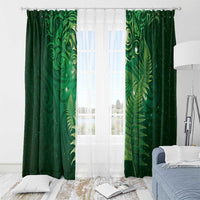 Matariki New Zealand Maori Silver Fern Window Curtain Galaxy Green Sky Style LT03 - Polynesian Pride