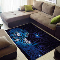 Matariki New Zealand Maori Koru Art Tattoo Area Rug New Year Galaxy Blue Sky Style LT03 - Polynesian Pride