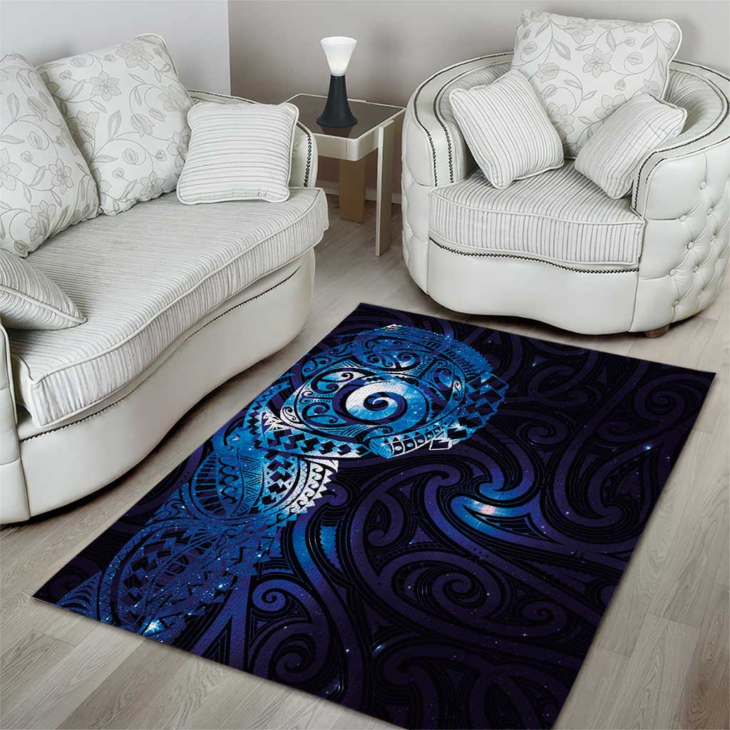 Matariki New Zealand Maori Koru Art Tattoo Area Rug New Year Galaxy Blue Sky Style LT03 - Polynesian Pride
