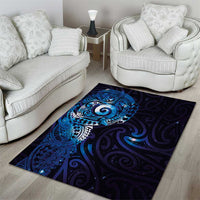 Matariki New Zealand Maori Koru Art Tattoo Area Rug New Year Galaxy Blue Sky Style LT03 - Polynesian Pride