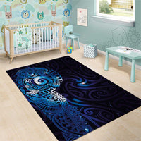 Matariki New Zealand Maori Koru Art Tattoo Area Rug New Year Galaxy Blue Sky Style LT03 - Polynesian Pride