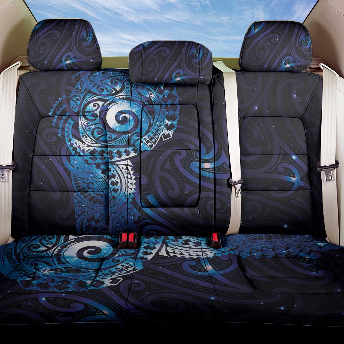 Matariki New Zealand Maori Koru Art Tattoo Back Car Seat Cover New Year Galaxy Blue Sky Style