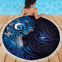 Matariki New Zealand Maori Koru Art Tattoo Beach Blanket New Year Galaxy Blue Sky Style LT03 - Polynesian Pride