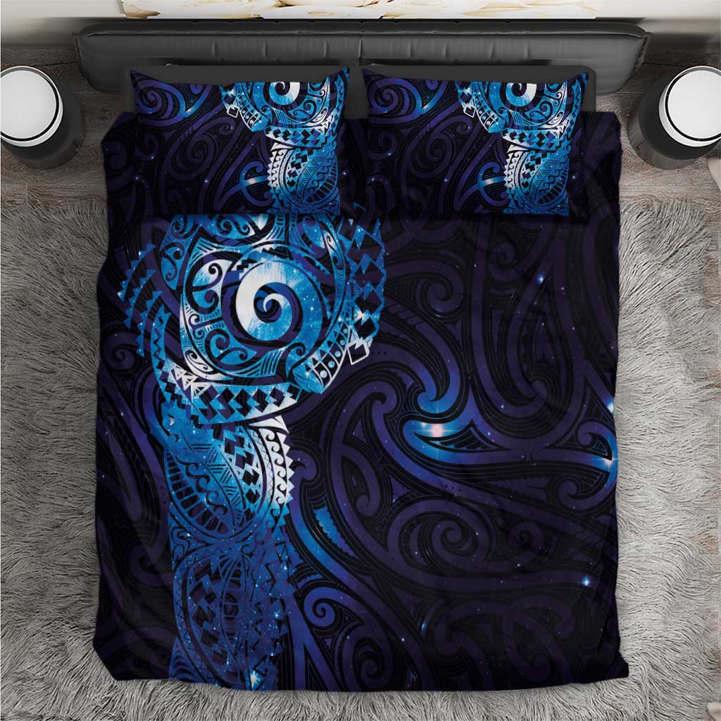 Matariki New Zealand Maori Koru Art Tattoo Bedding Set New Year Galaxy Blue Sky Style LT03 Blue - Polynesian Pride