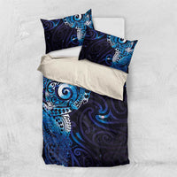 Matariki New Zealand Maori Koru Art Tattoo Bedding Set New Year Galaxy Blue Sky Style LT03 US Twin 172cm x 218cm Blue - Polynesian Pride