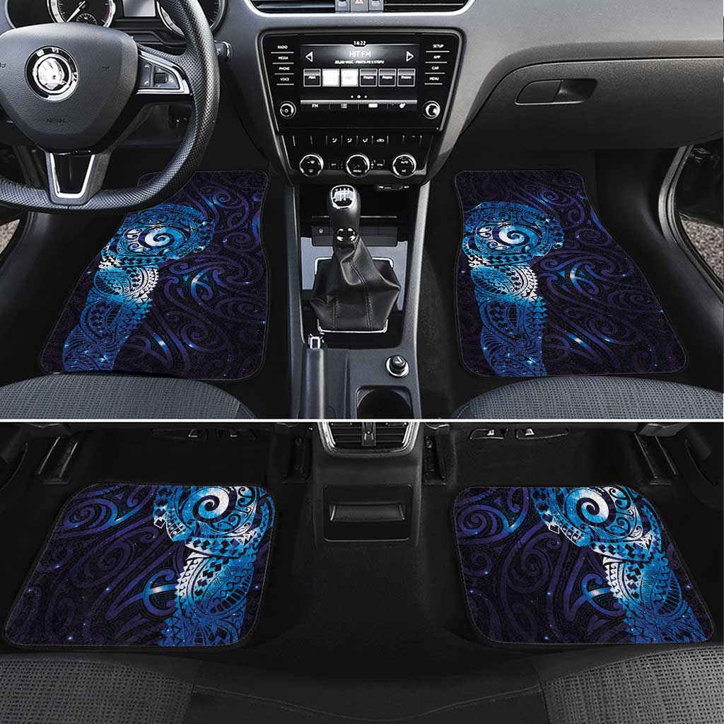 Matariki New Zealand Maori Koru Art Tattoo Car Mats New Year Galaxy Blue Sky Style LT03 Set 4pcs Blue - Polynesian Pride