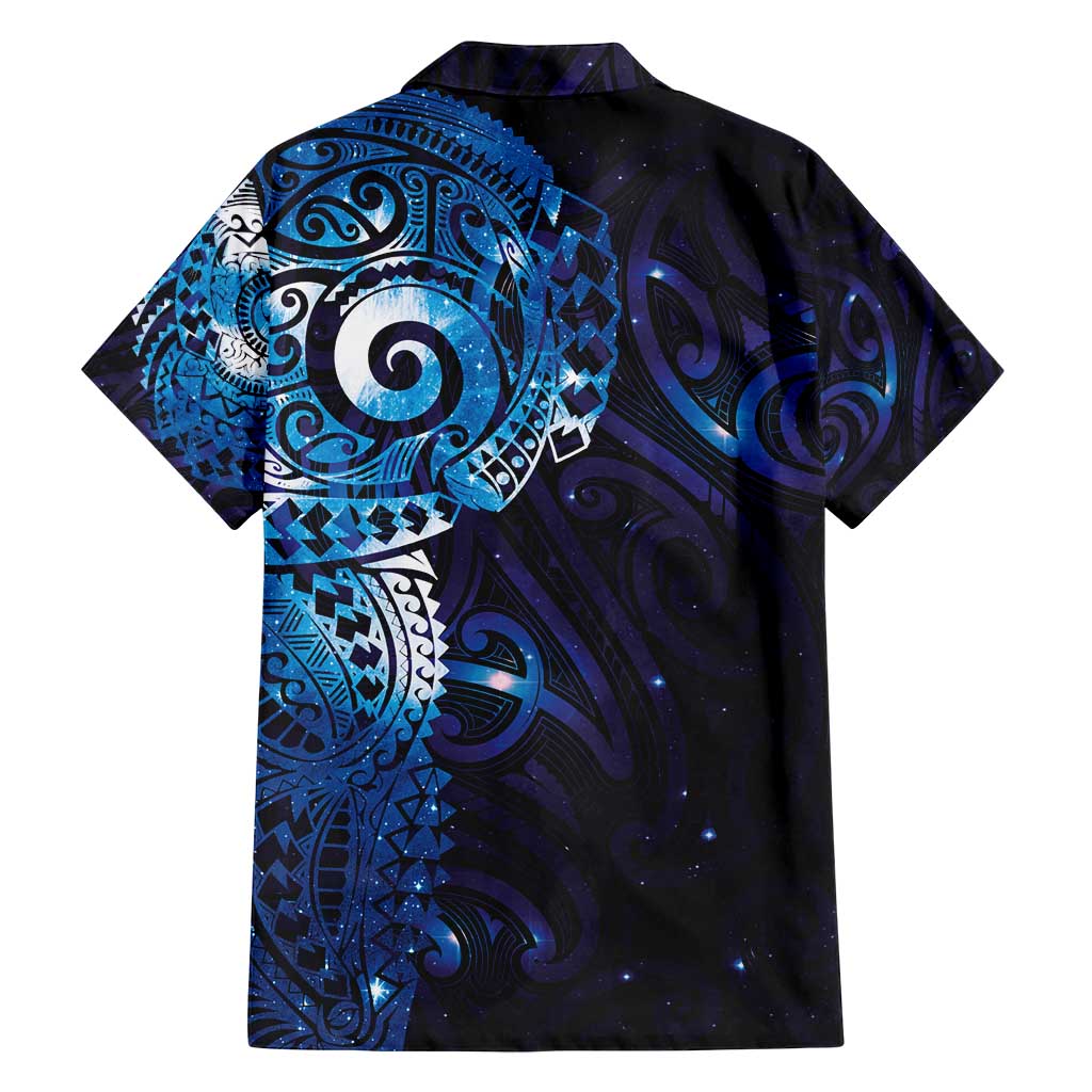 Matariki New Zealand Maori Koru Art Tattoo Family Matching Long Sleeve Bodycon Dress and Hawaiian Shirt New Year Galaxy Blue Sky Style LT03 - Polynesian Pride