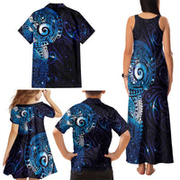 Matariki New Zealand Maori Koru Art Tattoo Family Matching Tank Maxi Dress and Hawaiian Shirt New Year Galaxy Blue Sky Style LT03 - Polynesian Pride