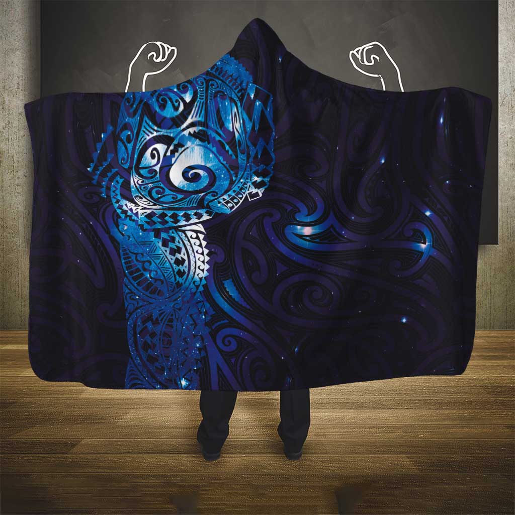 Matariki New Zealand Maori Koru Art Tattoo Hooded Blanket New Year Galaxy Blue Sky Style LT03 - Polynesian Pride