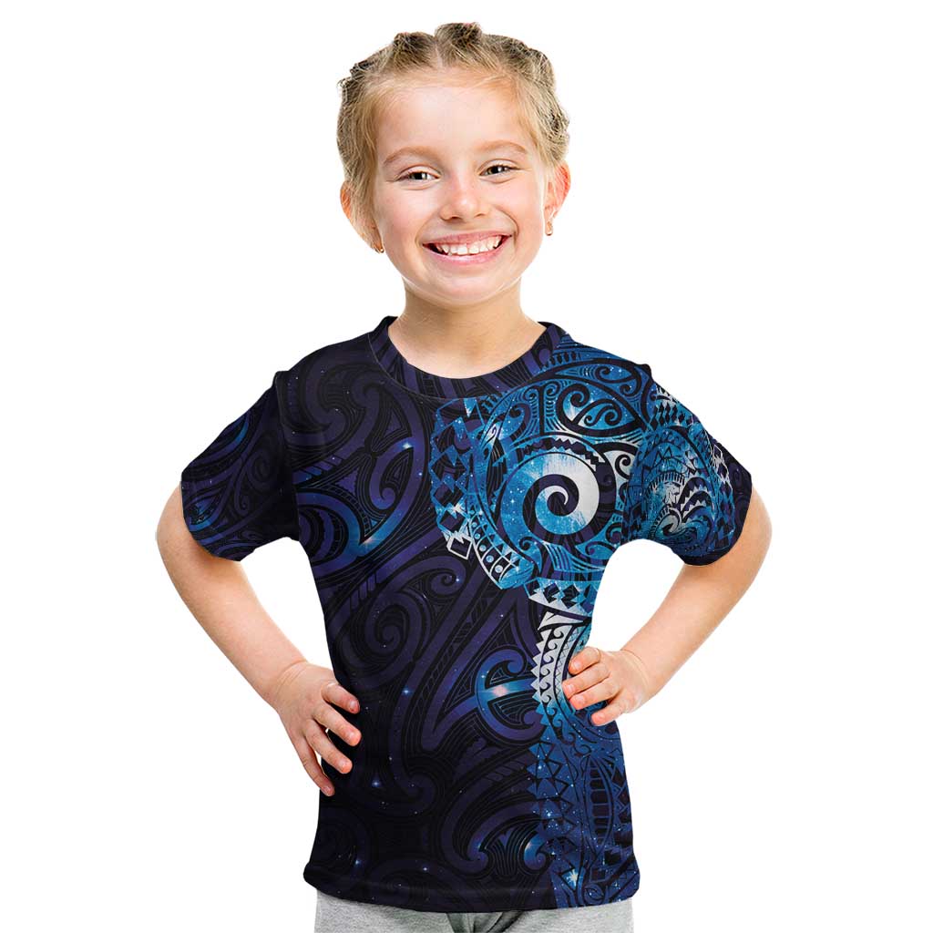 Matariki New Zealand Maori Koru Art Tattoo Kid T Shirt New Year Galaxy Blue Sky Style LT03 Blue - Polynesian Pride