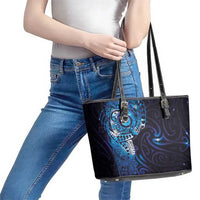 Matariki New Zealand Maori Koru Art Tattoo Leather Tote Bag New Year Galaxy Blue Sky Style LT03 - Polynesian Pride