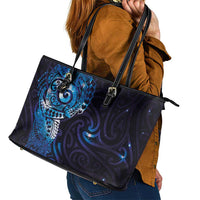 Matariki New Zealand Maori Koru Art Tattoo Leather Tote Bag New Year Galaxy Blue Sky Style LT03 - Polynesian Pride