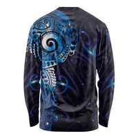Matariki New Zealand Maori Koru Art Tattoo Long Sleeve Shirt New Year Galaxy Blue Sky Style LT03 - Polynesian Pride