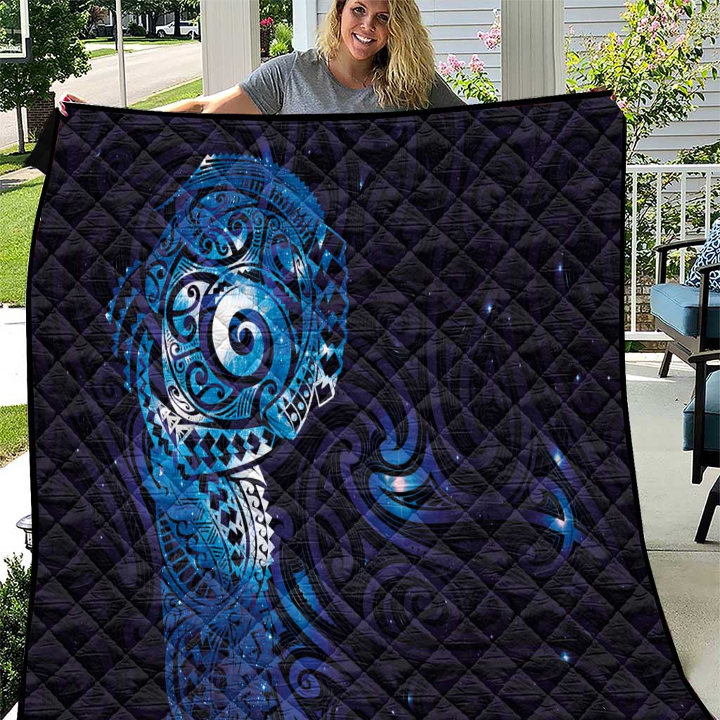 Matariki New Zealand Maori Koru Art Tattoo Quilt New Year Galaxy Blue Sky Style LT03 Blue - Polynesian Pride