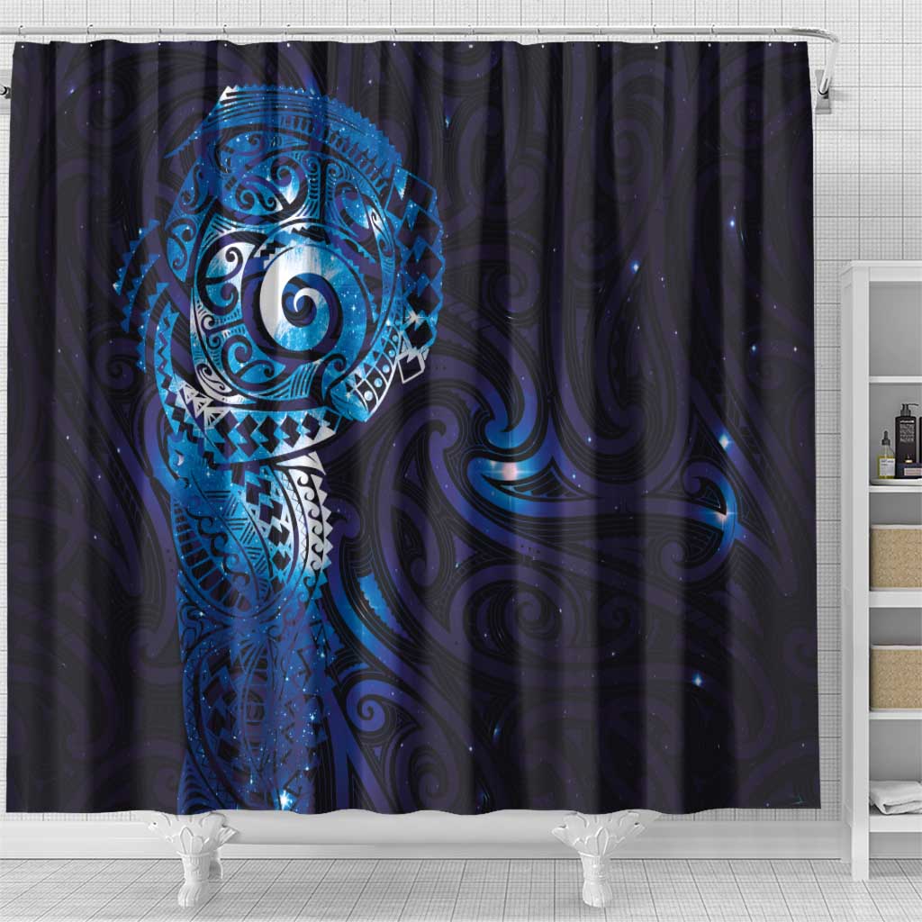 Matariki New Zealand Maori Koru Art Tattoo Shower Curtain New Year Galaxy Blue Sky Style LT03 - Polynesian Pride