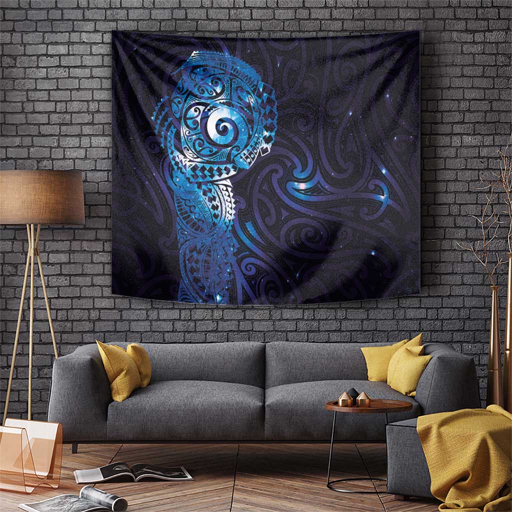 Matariki New Zealand Maori Koru Art Tattoo Tapestry New Year Galaxy Blue Sky Style