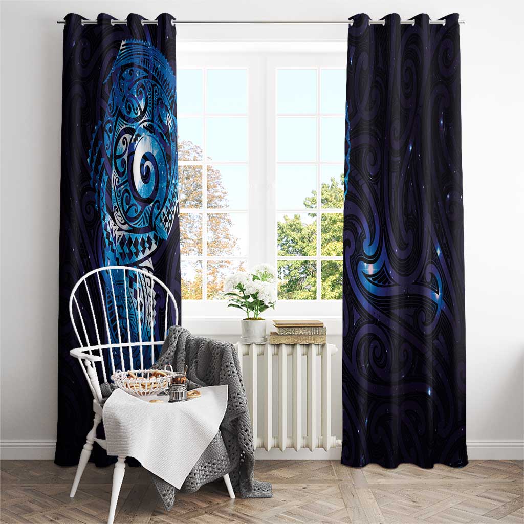 Matariki New Zealand Maori Koru Art Tattoo Window Curtain New Year Galaxy Blue Sky Style LT03 - Polynesian Pride