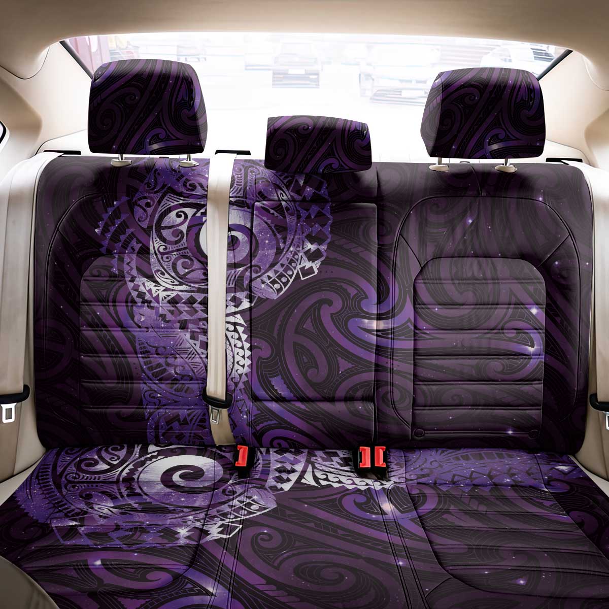 Matariki New Zealand Maori Koru Art Tattoo Back Car Seat Cover New Year Galaxy Purple Sky Style