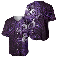 Matariki New Zealand Maori Koru Art Tattoo Baseball Jersey New Year Galaxy Purple Sky Style LT03 - Polynesian Pride
